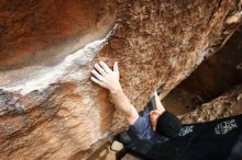 Bouldering in Hueco Tanks on 03/30/2019 with Blue Lizard Climbing and Yoga

Filename: SRM_20190330_1518191.jpg
Aperture: f/5.6
Shutter Speed: 1/250
Body: Canon EOS-1D Mark II
Lens: Canon EF 16-35mm f/2.8 L