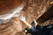 Bouldering in Hueco Tanks on 03/30/2019 with Blue Lizard Climbing and Yoga

Filename: SRM_20190330_1518192.jpg
Aperture: f/5.6
Shutter Speed: 1/250
Body: Canon EOS-1D Mark II
Lens: Canon EF 16-35mm f/2.8 L