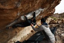 Bouldering in Hueco Tanks on 03/30/2019 with Blue Lizard Climbing and Yoga

Filename: SRM_20190330_1616400.jpg
Aperture: f/5.6
Shutter Speed: 1/400
Body: Canon EOS-1D Mark II
Lens: Canon EF 16-35mm f/2.8 L