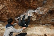 Bouldering in Hueco Tanks on 03/30/2019 with Blue Lizard Climbing and Yoga

Filename: SRM_20190330_1617030.jpg
Aperture: f/5.6
Shutter Speed: 1/320
Body: Canon EOS-1D Mark II
Lens: Canon EF 16-35mm f/2.8 L