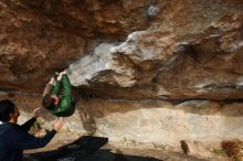 Bouldering in Hueco Tanks on 03/30/2019 with Blue Lizard Climbing and Yoga

Filename: SRM_20190330_1625510.jpg
Aperture: f/5.6
Shutter Speed: 1/400
Body: Canon EOS-1D Mark II
Lens: Canon EF 16-35mm f/2.8 L