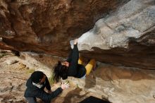 Bouldering in Hueco Tanks on 03/30/2019 with Blue Lizard Climbing and Yoga

Filename: SRM_20190330_1628220.jpg
Aperture: f/5.6
Shutter Speed: 1/400
Body: Canon EOS-1D Mark II
Lens: Canon EF 16-35mm f/2.8 L