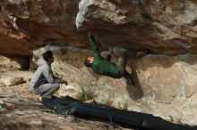 Bouldering in Hueco Tanks on 03/30/2019 with Blue Lizard Climbing and Yoga

Filename: SRM_20190330_1644090.jpg
Aperture: f/4.0
Shutter Speed: 1/500
Body: Canon EOS-1D Mark II
Lens: Canon EF 50mm f/1.8 II