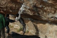 Bouldering in Hueco Tanks on 03/30/2019 with Blue Lizard Climbing and Yoga

Filename: SRM_20190330_1652410.jpg
Aperture: f/4.0
Shutter Speed: 1/640
Body: Canon EOS-1D Mark II
Lens: Canon EF 50mm f/1.8 II