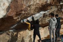 Bouldering in Hueco Tanks on 03/30/2019 with Blue Lizard Climbing and Yoga

Filename: SRM_20190330_1705320.jpg
Aperture: f/4.0
Shutter Speed: 1/640
Body: Canon EOS-1D Mark II
Lens: Canon EF 50mm f/1.8 II