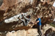 Bouldering in Hueco Tanks on 03/30/2019 with Blue Lizard Climbing and Yoga

Filename: SRM_20190330_1714010.jpg
Aperture: f/4.5
Shutter Speed: 1/400
Body: Canon EOS-1D Mark II
Lens: Canon EF 50mm f/1.8 II