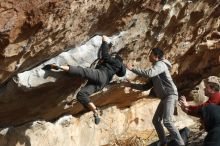 Bouldering in Hueco Tanks on 03/30/2019 with Blue Lizard Climbing and Yoga

Filename: SRM_20190330_1716350.jpg
Aperture: f/4.0
Shutter Speed: 1/500
Body: Canon EOS-1D Mark II
Lens: Canon EF 50mm f/1.8 II