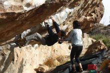 Bouldering in Hueco Tanks on 03/30/2019 with Blue Lizard Climbing and Yoga

Filename: SRM_20190330_1730540.jpg
Aperture: f/4.0
Shutter Speed: 1/400
Body: Canon EOS-1D Mark II
Lens: Canon EF 50mm f/1.8 II