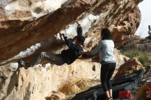 Bouldering in Hueco Tanks on 03/30/2019 with Blue Lizard Climbing and Yoga

Filename: SRM_20190330_1730570.jpg
Aperture: f/4.0
Shutter Speed: 1/400
Body: Canon EOS-1D Mark II
Lens: Canon EF 50mm f/1.8 II