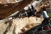 Bouldering in Hueco Tanks on 03/30/2019 with Blue Lizard Climbing and Yoga

Filename: SRM_20190330_1731040.jpg
Aperture: f/4.0
Shutter Speed: 1/400
Body: Canon EOS-1D Mark II
Lens: Canon EF 50mm f/1.8 II