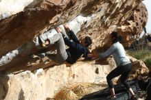 Bouldering in Hueco Tanks on 03/30/2019 with Blue Lizard Climbing and Yoga

Filename: SRM_20190330_1731130.jpg
Aperture: f/4.0
Shutter Speed: 1/400
Body: Canon EOS-1D Mark II
Lens: Canon EF 50mm f/1.8 II