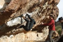 Bouldering in Hueco Tanks on 03/30/2019 with Blue Lizard Climbing and Yoga

Filename: SRM_20190330_1736490.jpg
Aperture: f/4.0
Shutter Speed: 1/400
Body: Canon EOS-1D Mark II
Lens: Canon EF 50mm f/1.8 II