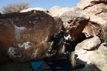 Bouldering in Hueco Tanks on 03/31/2019 with Blue Lizard Climbing and Yoga

Filename: SRM_20190331_1031440.jpg
Aperture: f/5.6
Shutter Speed: 1/250
Body: Canon EOS-1D Mark II
Lens: Canon EF 16-35mm f/2.8 L