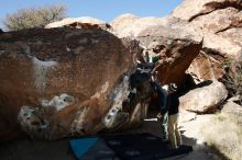 Bouldering in Hueco Tanks on 03/31/2019 with Blue Lizard Climbing and Yoga

Filename: SRM_20190331_1032250.jpg
Aperture: f/5.6
Shutter Speed: 1/250
Body: Canon EOS-1D Mark II
Lens: Canon EF 16-35mm f/2.8 L
