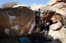 Bouldering in Hueco Tanks on 03/31/2019 with Blue Lizard Climbing and Yoga

Filename: SRM_20190331_1032340.jpg
Aperture: f/5.6
Shutter Speed: 1/250
Body: Canon EOS-1D Mark II
Lens: Canon EF 16-35mm f/2.8 L