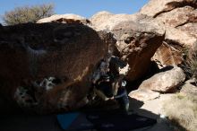 Bouldering in Hueco Tanks on 03/31/2019 with Blue Lizard Climbing and Yoga

Filename: SRM_20190331_1035090.jpg
Aperture: f/6.3
Shutter Speed: 1/250
Body: Canon EOS-1D Mark II
Lens: Canon EF 16-35mm f/2.8 L