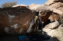 Bouldering in Hueco Tanks on 03/31/2019 with Blue Lizard Climbing and Yoga

Filename: SRM_20190331_1035420.jpg
Aperture: f/6.3
Shutter Speed: 1/250
Body: Canon EOS-1D Mark II
Lens: Canon EF 16-35mm f/2.8 L