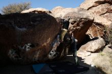 Bouldering in Hueco Tanks on 03/31/2019 with Blue Lizard Climbing and Yoga

Filename: SRM_20190331_1035430.jpg
Aperture: f/6.3
Shutter Speed: 1/250
Body: Canon EOS-1D Mark II
Lens: Canon EF 16-35mm f/2.8 L