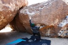 Bouldering in Hueco Tanks on 03/31/2019 with Blue Lizard Climbing and Yoga

Filename: SRM_20190331_1042080.jpg
Aperture: f/5.6
Shutter Speed: 1/250
Body: Canon EOS-1D Mark II
Lens: Canon EF 16-35mm f/2.8 L