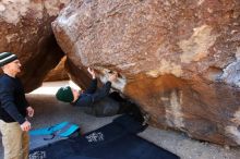 Bouldering in Hueco Tanks on 03/31/2019 with Blue Lizard Climbing and Yoga

Filename: SRM_20190331_1046440.jpg
Aperture: f/5.6
Shutter Speed: 1/250
Body: Canon EOS-1D Mark II
Lens: Canon EF 16-35mm f/2.8 L