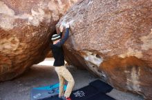 Bouldering in Hueco Tanks on 03/31/2019 with Blue Lizard Climbing and Yoga

Filename: SRM_20190331_1047240.jpg
Aperture: f/5.6
Shutter Speed: 1/250
Body: Canon EOS-1D Mark II
Lens: Canon EF 16-35mm f/2.8 L