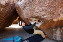 Bouldering in Hueco Tanks on 03/31/2019 with Blue Lizard Climbing and Yoga

Filename: SRM_20190331_1051390.jpg
Aperture: f/5.6
Shutter Speed: 1/250
Body: Canon EOS-1D Mark II
Lens: Canon EF 16-35mm f/2.8 L