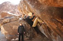 Bouldering in Hueco Tanks on 03/31/2019 with Blue Lizard Climbing and Yoga

Filename: SRM_20190331_1126420.jpg
Aperture: f/5.6
Shutter Speed: 1/250
Body: Canon EOS-1D Mark II
Lens: Canon EF 16-35mm f/2.8 L