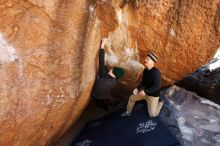 Bouldering in Hueco Tanks on 03/31/2019 with Blue Lizard Climbing and Yoga

Filename: SRM_20190331_1209200.jpg
Aperture: f/5.6
Shutter Speed: 1/250
Body: Canon EOS-1D Mark II
Lens: Canon EF 16-35mm f/2.8 L