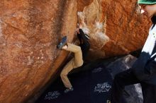 Bouldering in Hueco Tanks on 03/31/2019 with Blue Lizard Climbing and Yoga

Filename: SRM_20190331_1219500.jpg
Aperture: f/5.6
Shutter Speed: 1/250
Body: Canon EOS-1D Mark II
Lens: Canon EF 16-35mm f/2.8 L