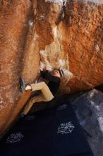 Bouldering in Hueco Tanks on 03/31/2019 with Blue Lizard Climbing and Yoga

Filename: SRM_20190331_1223130.jpg
Aperture: f/5.6
Shutter Speed: 1/250
Body: Canon EOS-1D Mark II
Lens: Canon EF 16-35mm f/2.8 L