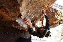 Bouldering in Hueco Tanks on 03/31/2019 with Blue Lizard Climbing and Yoga

Filename: SRM_20190331_1242350.jpg
Aperture: f/5.6
Shutter Speed: 1/250
Body: Canon EOS-1D Mark II
Lens: Canon EF 16-35mm f/2.8 L