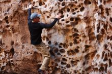 Bouldering in Hueco Tanks on 03/31/2019 with Blue Lizard Climbing and Yoga

Filename: SRM_20190331_1516430.jpg
Aperture: f/3.5
Shutter Speed: 1/100
Body: Canon EOS-1D Mark II
Lens: Canon EF 50mm f/1.8 II