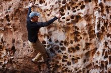 Bouldering in Hueco Tanks on 03/31/2019 with Blue Lizard Climbing and Yoga

Filename: SRM_20190331_1516440.jpg
Aperture: f/3.5
Shutter Speed: 1/100
Body: Canon EOS-1D Mark II
Lens: Canon EF 50mm f/1.8 II