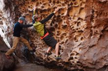 Bouldering in Hueco Tanks on 03/31/2019 with Blue Lizard Climbing and Yoga

Filename: SRM_20190331_1521030.jpg
Aperture: f/3.5
Shutter Speed: 1/80
Body: Canon EOS-1D Mark II
Lens: Canon EF 50mm f/1.8 II