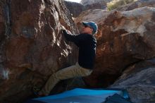 Bouldering in Hueco Tanks on 03/31/2019 with Blue Lizard Climbing and Yoga

Filename: SRM_20190331_1704260.jpg
Aperture: f/5.6
Shutter Speed: 1/250
Body: Canon EOS-1D Mark II
Lens: Canon EF 50mm f/1.8 II