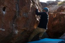 Bouldering in Hueco Tanks on 03/31/2019 with Blue Lizard Climbing and Yoga

Filename: SRM_20190331_1704320.jpg
Aperture: f/5.6
Shutter Speed: 1/250
Body: Canon EOS-1D Mark II
Lens: Canon EF 50mm f/1.8 II