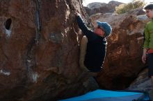 Bouldering in Hueco Tanks on 03/31/2019 with Blue Lizard Climbing and Yoga

Filename: SRM_20190331_1704460.jpg
Aperture: f/5.6
Shutter Speed: 1/250
Body: Canon EOS-1D Mark II
Lens: Canon EF 50mm f/1.8 II