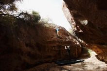 Bouldering in Hueco Tanks on 04/05/2019 with Blue Lizard Climbing and Yoga

Filename: SRM_20190405_1121330.jpg
Aperture: f/5.6
Shutter Speed: 1/400
Body: Canon EOS-1D Mark II
Lens: Canon EF 16-35mm f/2.8 L