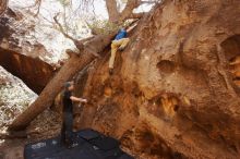 Bouldering in Hueco Tanks on 04/05/2019 with Blue Lizard Climbing and Yoga

Filename: SRM_20190405_1148580.jpg
Aperture: f/5.6
Shutter Speed: 1/160
Body: Canon EOS-1D Mark II
Lens: Canon EF 16-35mm f/2.8 L