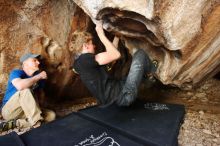 Bouldering in Hueco Tanks on 04/05/2019 with Blue Lizard Climbing and Yoga

Filename: SRM_20190405_1307310.jpg
Aperture: f/4.0
Shutter Speed: 1/80
Body: Canon EOS-1D Mark II
Lens: Canon EF 16-35mm f/2.8 L