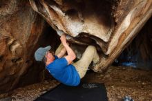Bouldering in Hueco Tanks on 04/05/2019 with Blue Lizard Climbing and Yoga

Filename: SRM_20190405_1309390.jpg
Aperture: f/4.0
Shutter Speed: 1/125
Body: Canon EOS-1D Mark II
Lens: Canon EF 16-35mm f/2.8 L