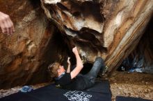 Bouldering in Hueco Tanks on 04/05/2019 with Blue Lizard Climbing and Yoga

Filename: SRM_20190405_1316180.jpg
Aperture: f/2.8
Shutter Speed: 1/125
Body: Canon EOS-1D Mark II
Lens: Canon EF 16-35mm f/2.8 L