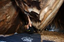 Bouldering in Hueco Tanks on 04/05/2019 with Blue Lizard Climbing and Yoga

Filename: SRM_20190405_1318270.jpg
Aperture: f/2.8
Shutter Speed: 1/100
Body: Canon EOS-1D Mark II
Lens: Canon EF 16-35mm f/2.8 L