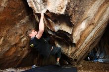 Bouldering in Hueco Tanks on 04/05/2019 with Blue Lizard Climbing and Yoga

Filename: SRM_20190405_1319350.jpg
Aperture: f/2.8
Shutter Speed: 1/125
Body: Canon EOS-1D Mark II
Lens: Canon EF 16-35mm f/2.8 L