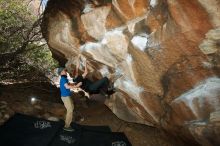 Bouldering in Hueco Tanks on 04/05/2019 with Blue Lizard Climbing and Yoga

Filename: SRM_20190405_1629410.jpg
Aperture: f/5.6
Shutter Speed: 1/250
Body: Canon EOS-1D Mark II
Lens: Canon EF 16-35mm f/2.8 L