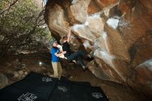 Bouldering in Hueco Tanks on 04/05/2019 with Blue Lizard Climbing and Yoga

Filename: SRM_20190405_1629500.jpg
Aperture: f/5.6
Shutter Speed: 1/250
Body: Canon EOS-1D Mark II
Lens: Canon EF 16-35mm f/2.8 L