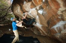 Bouldering in Hueco Tanks on 04/05/2019 with Blue Lizard Climbing and Yoga

Filename: SRM_20190405_1629580.jpg
Aperture: f/5.6
Shutter Speed: 1/250
Body: Canon EOS-1D Mark II
Lens: Canon EF 16-35mm f/2.8 L