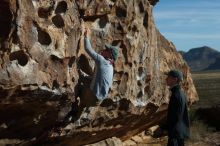 Bouldering in Hueco Tanks on 04/06/2019 with Blue Lizard Climbing and Yoga

Filename: SRM_20190406_0852520.jpg
Aperture: f/4.0
Shutter Speed: 1/1000
Body: Canon EOS-1D Mark II
Lens: Canon EF 50mm f/1.8 II