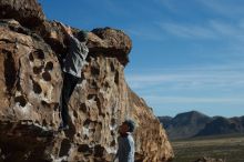 Bouldering in Hueco Tanks on 04/06/2019 with Blue Lizard Climbing and Yoga

Filename: SRM_20190406_0855530.jpg
Aperture: f/4.0
Shutter Speed: 1/1000
Body: Canon EOS-1D Mark II
Lens: Canon EF 50mm f/1.8 II