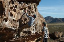 Bouldering in Hueco Tanks on 04/06/2019 with Blue Lizard Climbing and Yoga

Filename: SRM_20190406_0900220.jpg
Aperture: f/4.0
Shutter Speed: 1/800
Body: Canon EOS-1D Mark II
Lens: Canon EF 50mm f/1.8 II